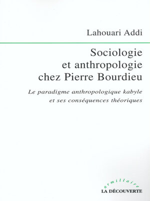 cover image of Sociologie et anthropologie chez Pierre Bourdieu